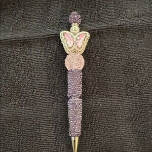Sparkling Pink & Purple Butterfly Crystal Ballpoint Pen